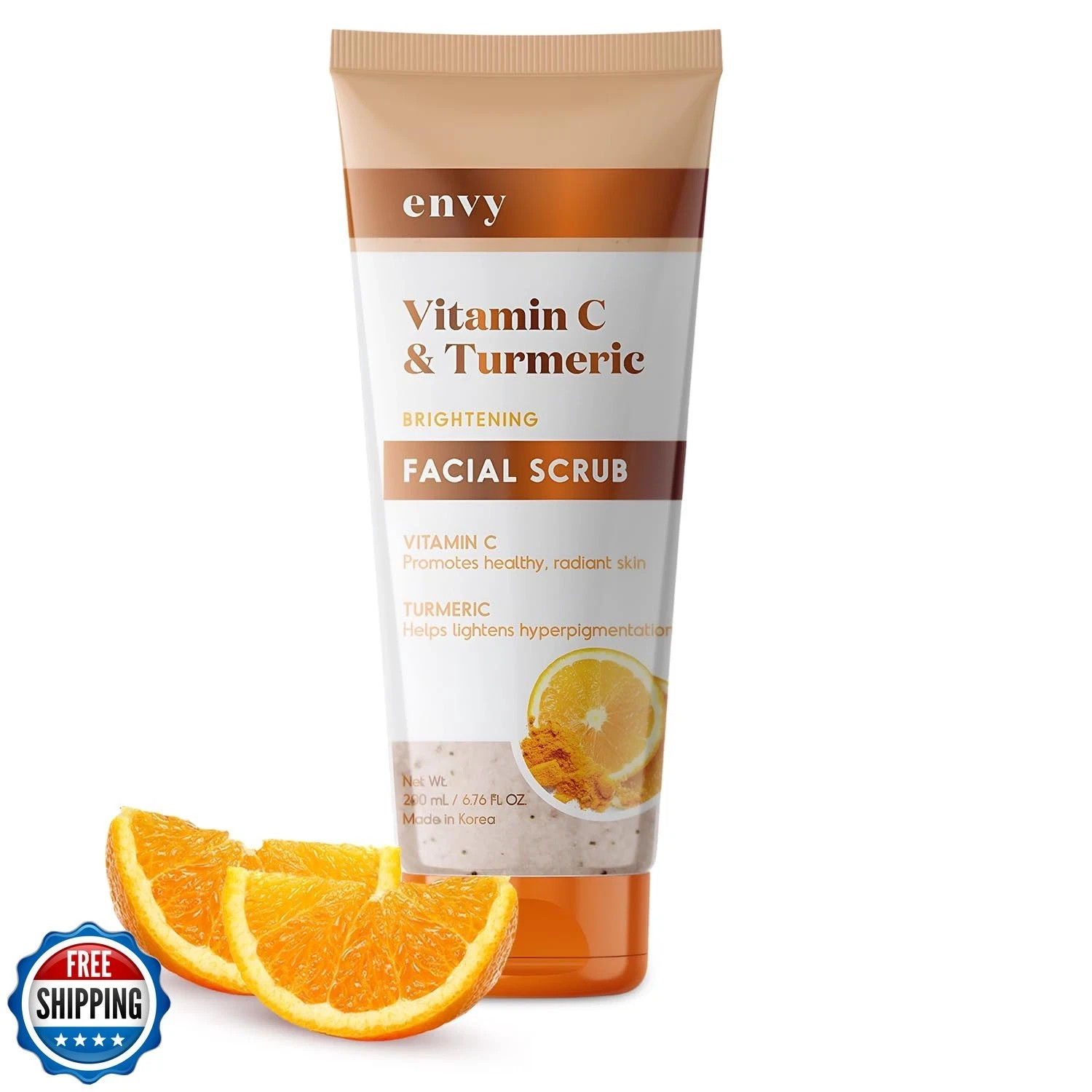 Envy Vitamin C and Turmeric Brightening Facial Scrub 6.76 fl oz New Sealed