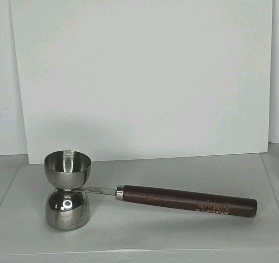 Makers Mark Bourbon Whiskey Double Jigger Wooden Handle Alcohol Jigger