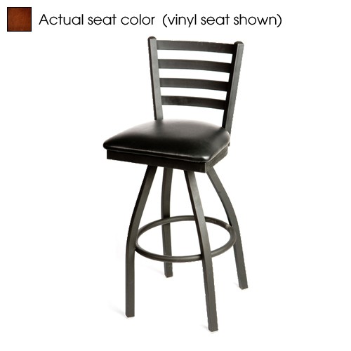 Oak Street Mfg SL2301SWA Ladderback Swivel Barstool w/Walnut Wood Seat