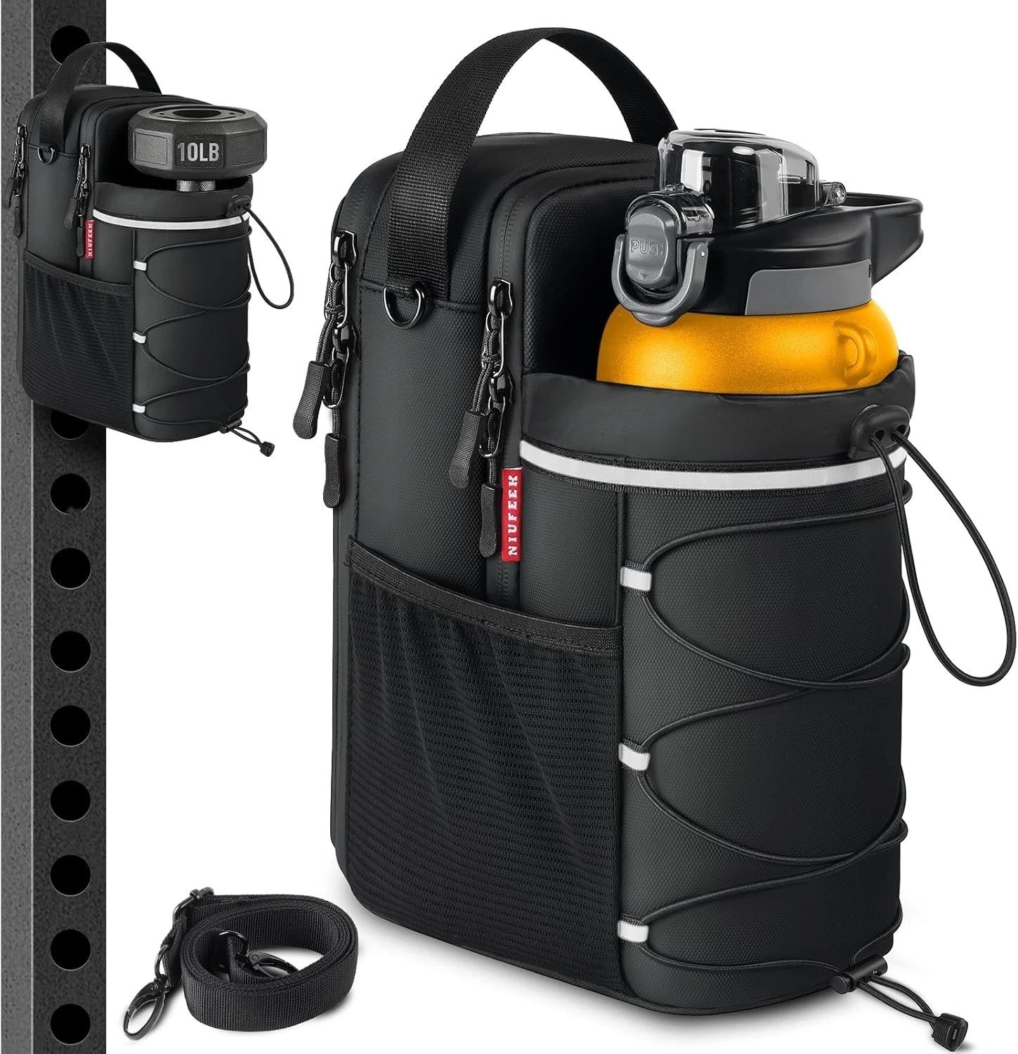 Magnetic Gym Bag, Super Strong Magnetic Gym Water Bottle Bag with 4KG Weight ...