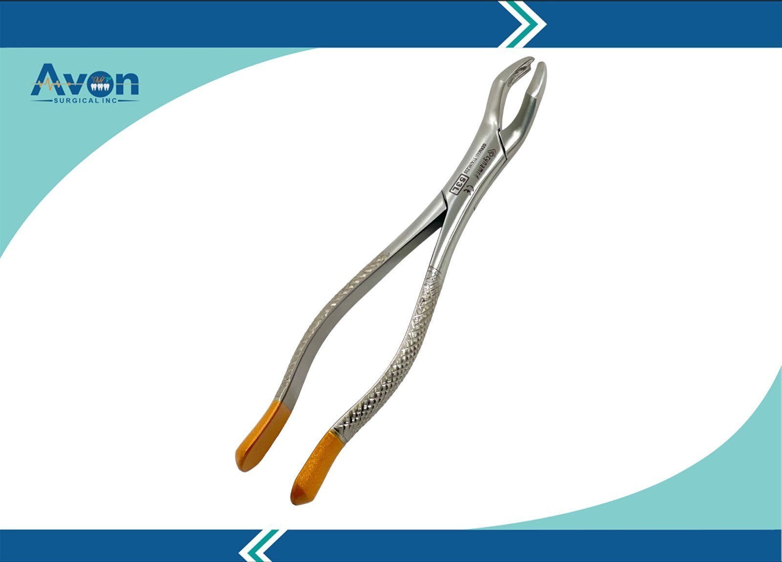Upper First & Second Molars Extraction Forceps #53L - Gold Tips - Premium Dental