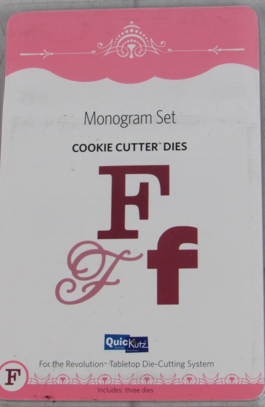 QuicKutz Monogram "F" Set, Cookie Cutter Dies, 3 dies, CC-MONOGRAM-F01
