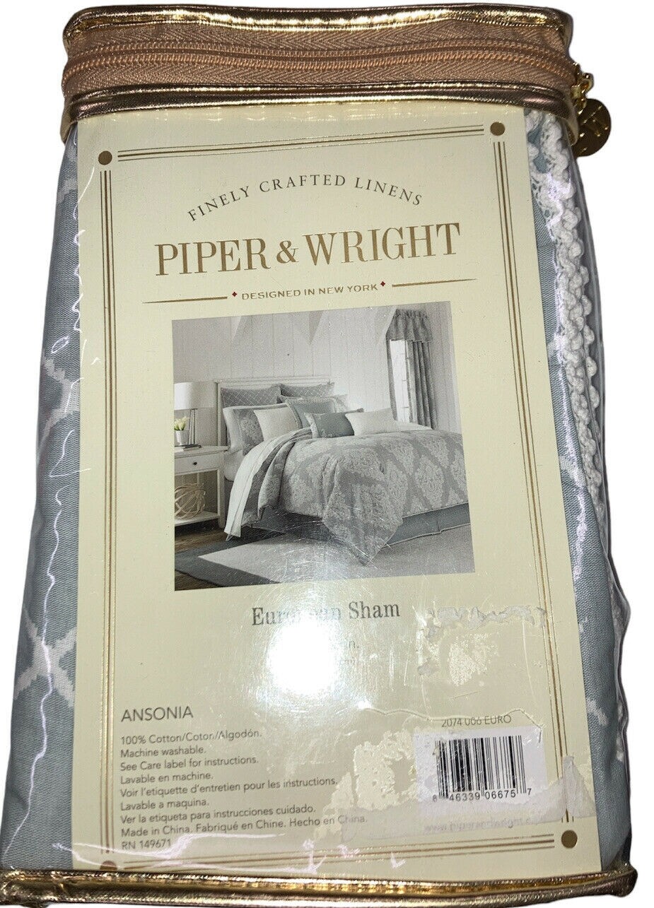 Piper & Wright Ansonia Standard Sham 26 x 26 NWT $49