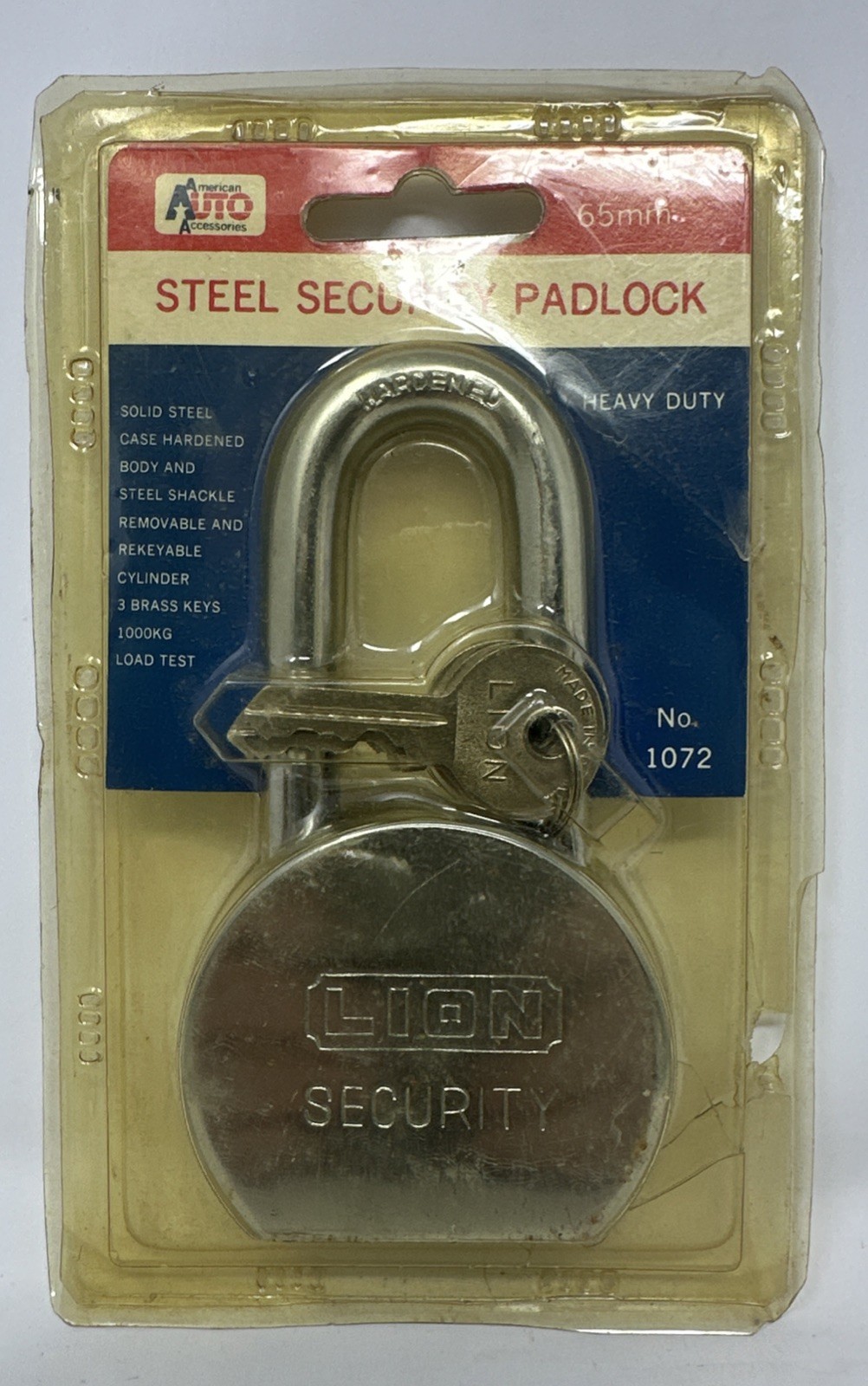 Hardened Steel Security Padlock 65mm Heavy Duty Lion Security #172 New