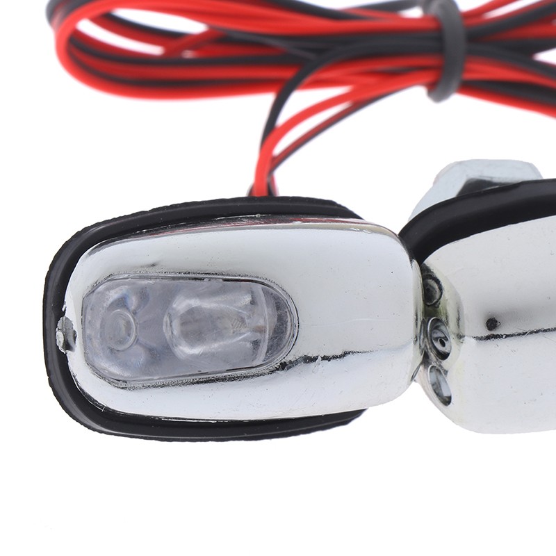 2 pcs Car Wiper Washer Eyes Spout Windshield Water Jet Spray Nozzle Led Ligh~gw