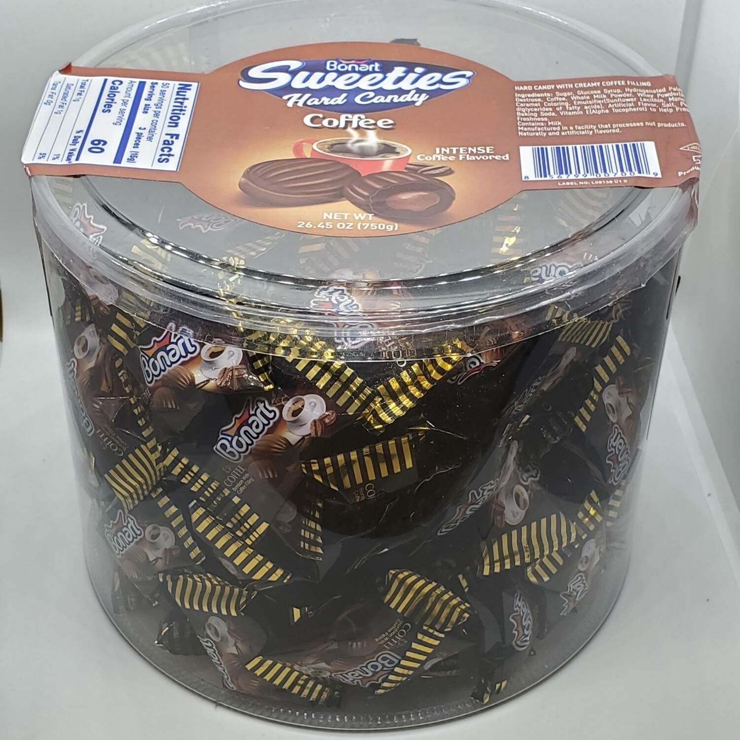 Bonart Sweeties Coffee Hard Candy Center Filled 750gr 1.65 Pound (Pack of 1)