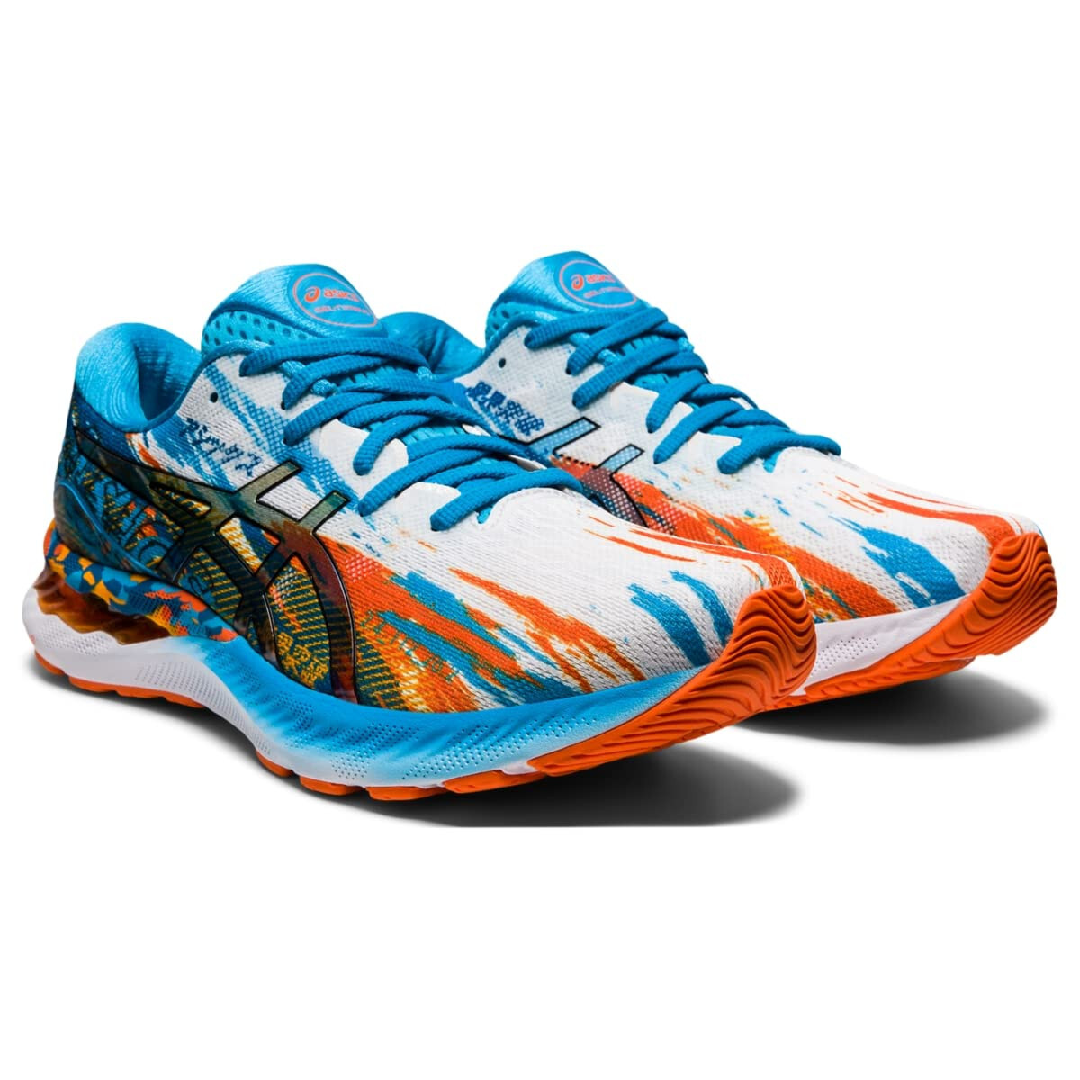 Asics Gel Nimbus 23 Mens Shoe Color Injection Silver Aqua/Marigold Orange 8.5 US