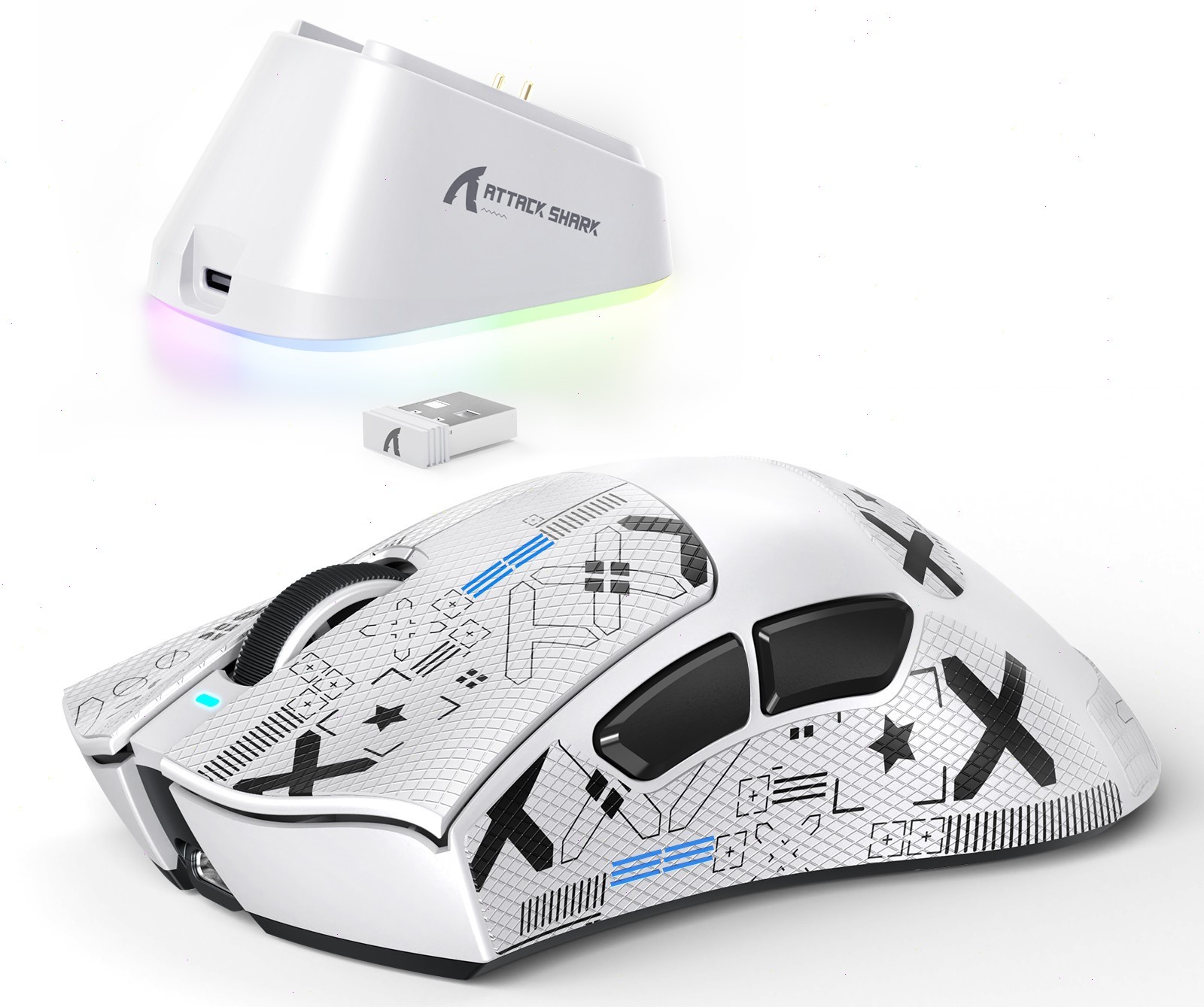 ATTACK SHARK V3 PRO 62g Superlight Wireless Gaming Mouse, RGB Charging Dock
