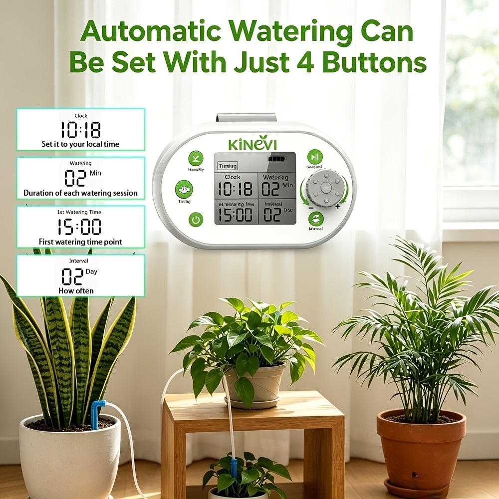 Automatic Drip Irrigation System for Indoor Plants, 2026 Upgraded Rechargeable
