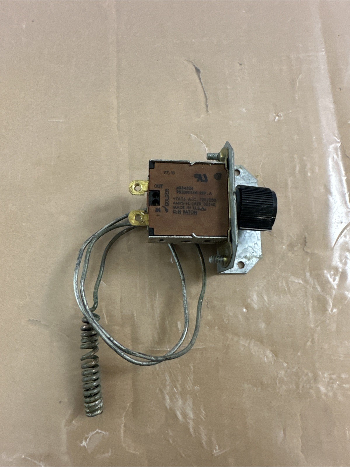 Eaton 4034324 Thermostat 125/250V 9530N1146 Rev.A