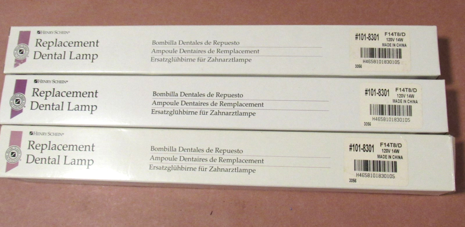 Henry Schein Replacement Lamp F14T8/D #101-8301 Dental Lamp lot of 3