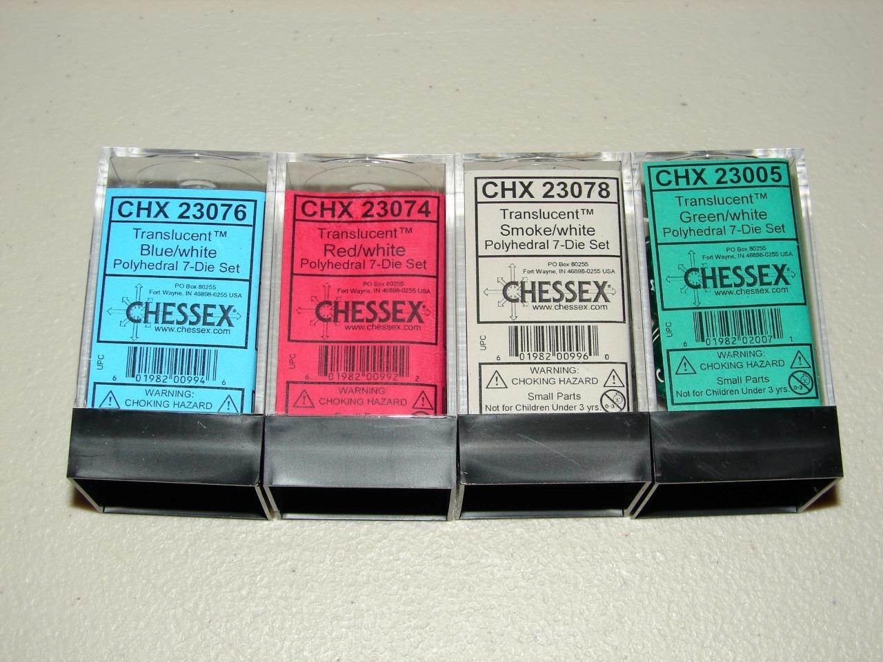 NEW Lot of 4 Chessex Polyhedral 7-Die Sets - CHX 23076 / 23074 / 23078 / 23005