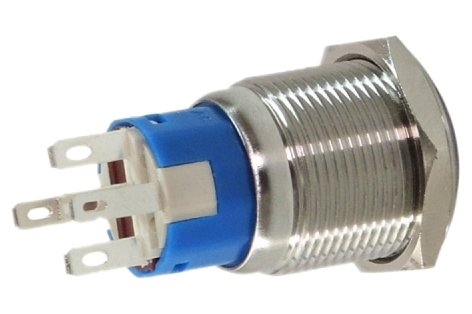 3/4" Start Engine Stainless Steel Push Button Switch w/ Blue LED Light 19mm 12V
