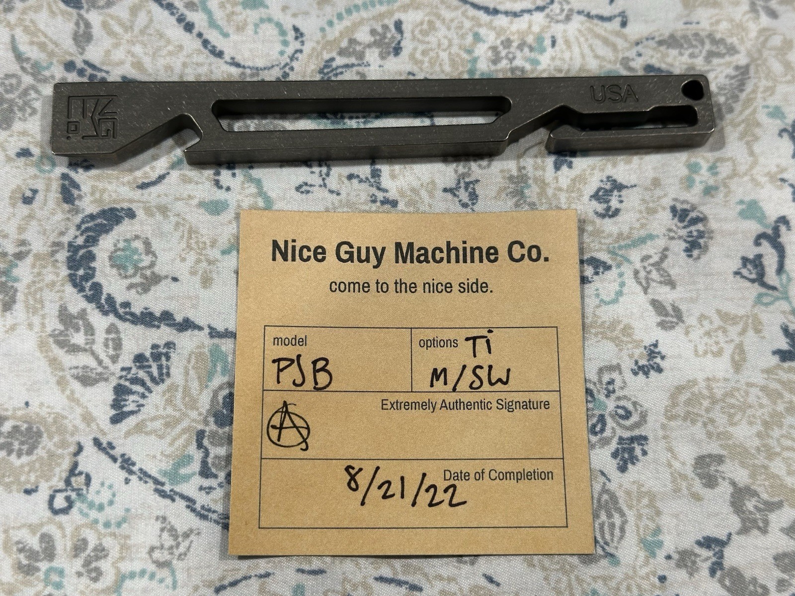Nice Guy Machine Co PJB Plain Jane Bar Prybar Titanium NGMCo - Rare EDC