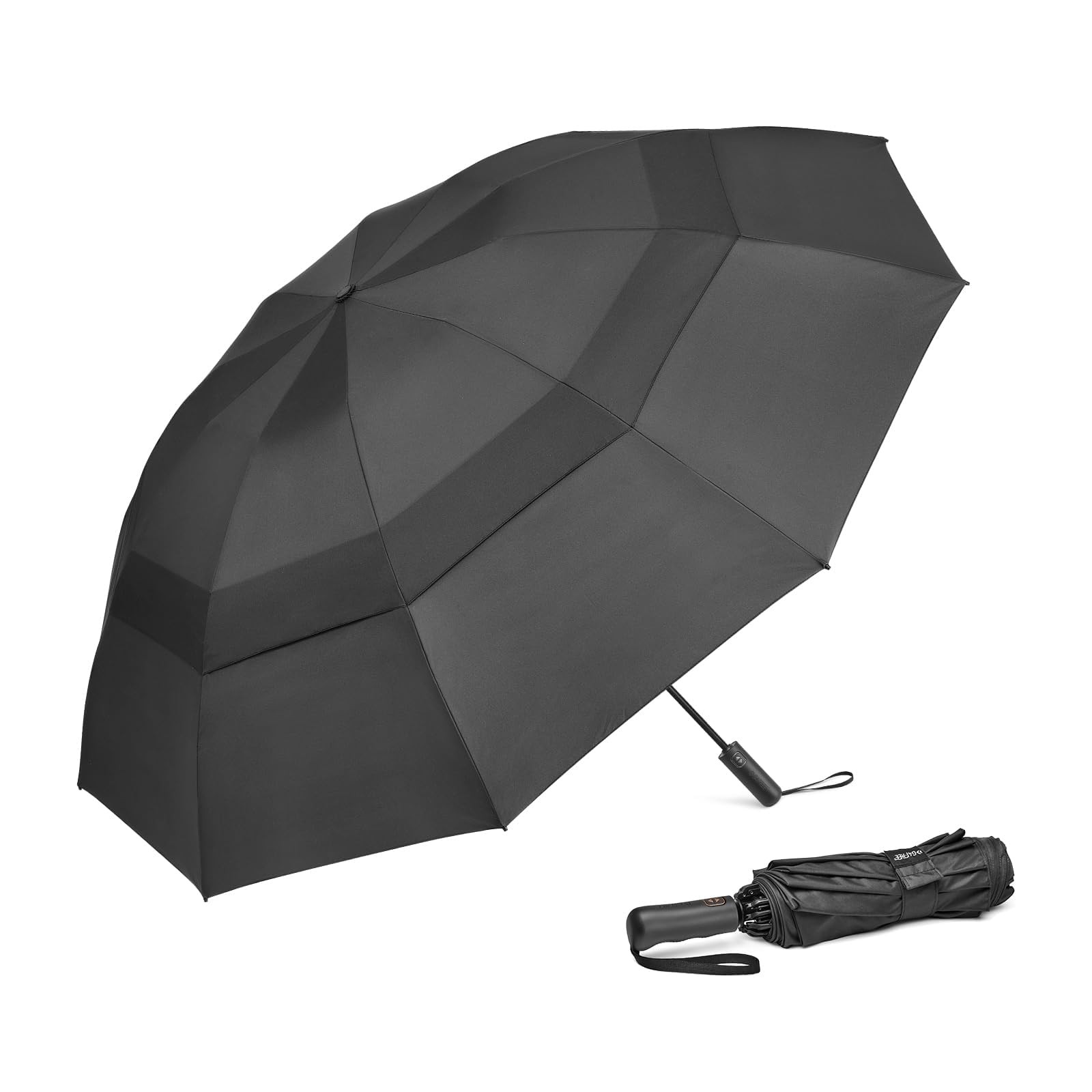 G4Free 42/46/54/62 Inch Large Golf Umbrella Compact Reverse 62inch, Black