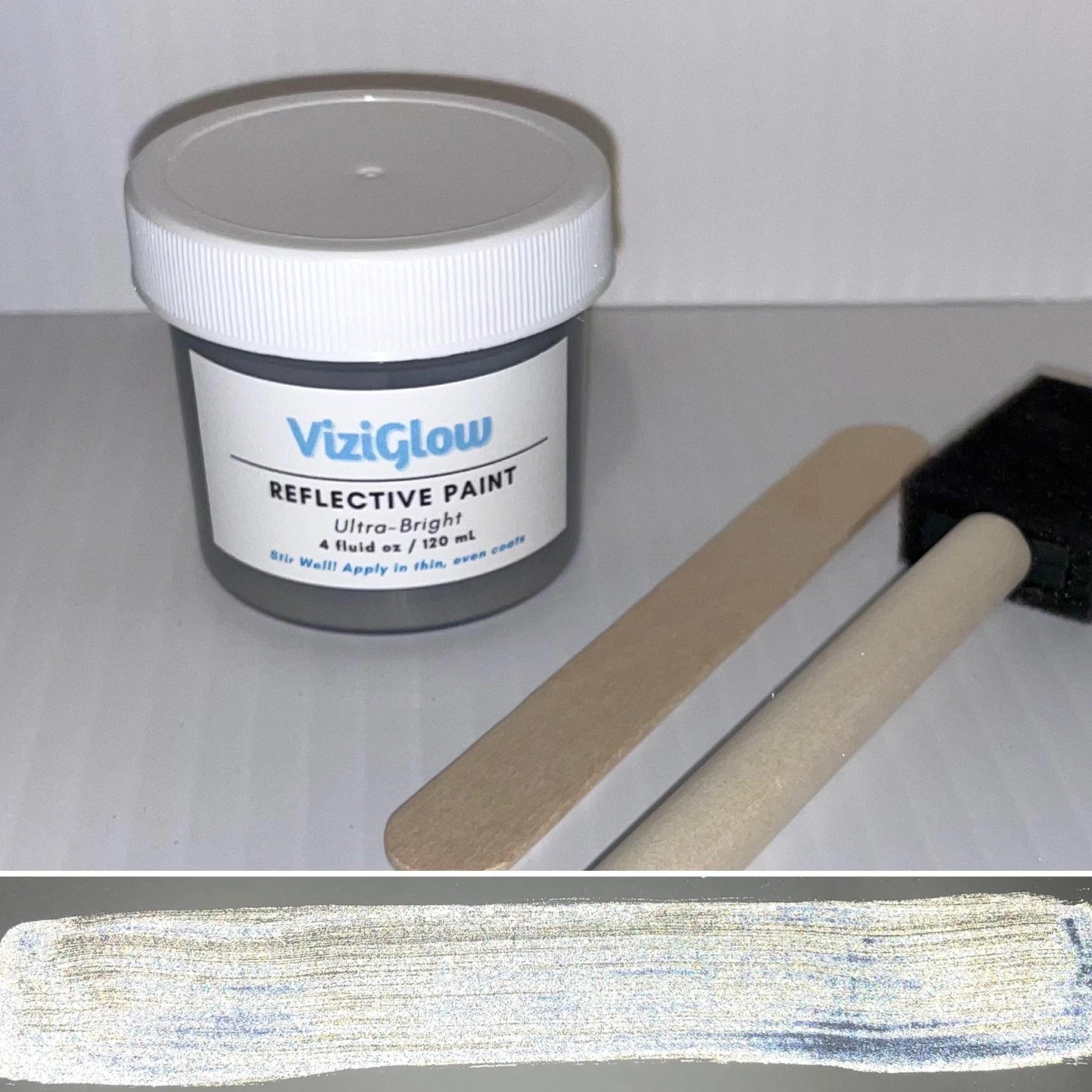 Ultra Bright Reflective Paint - 4 oz - high-viz outdoor paint solution