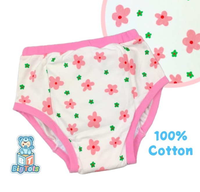 Adult training pant Baby Pink Flowers diaper incontinence pants