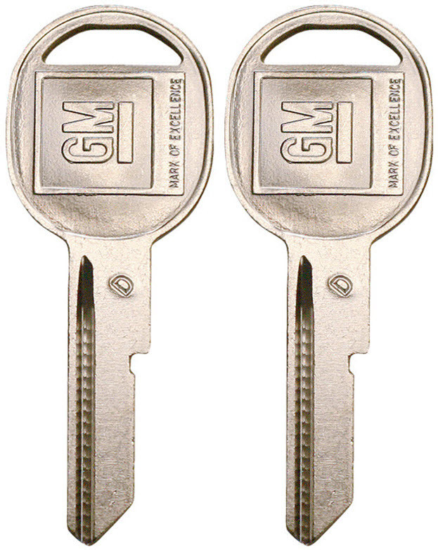 NEW GM Logo OEM Door Trunk "D" Coined Key Blank Uncut 320653 B51 01154605 - PAIR