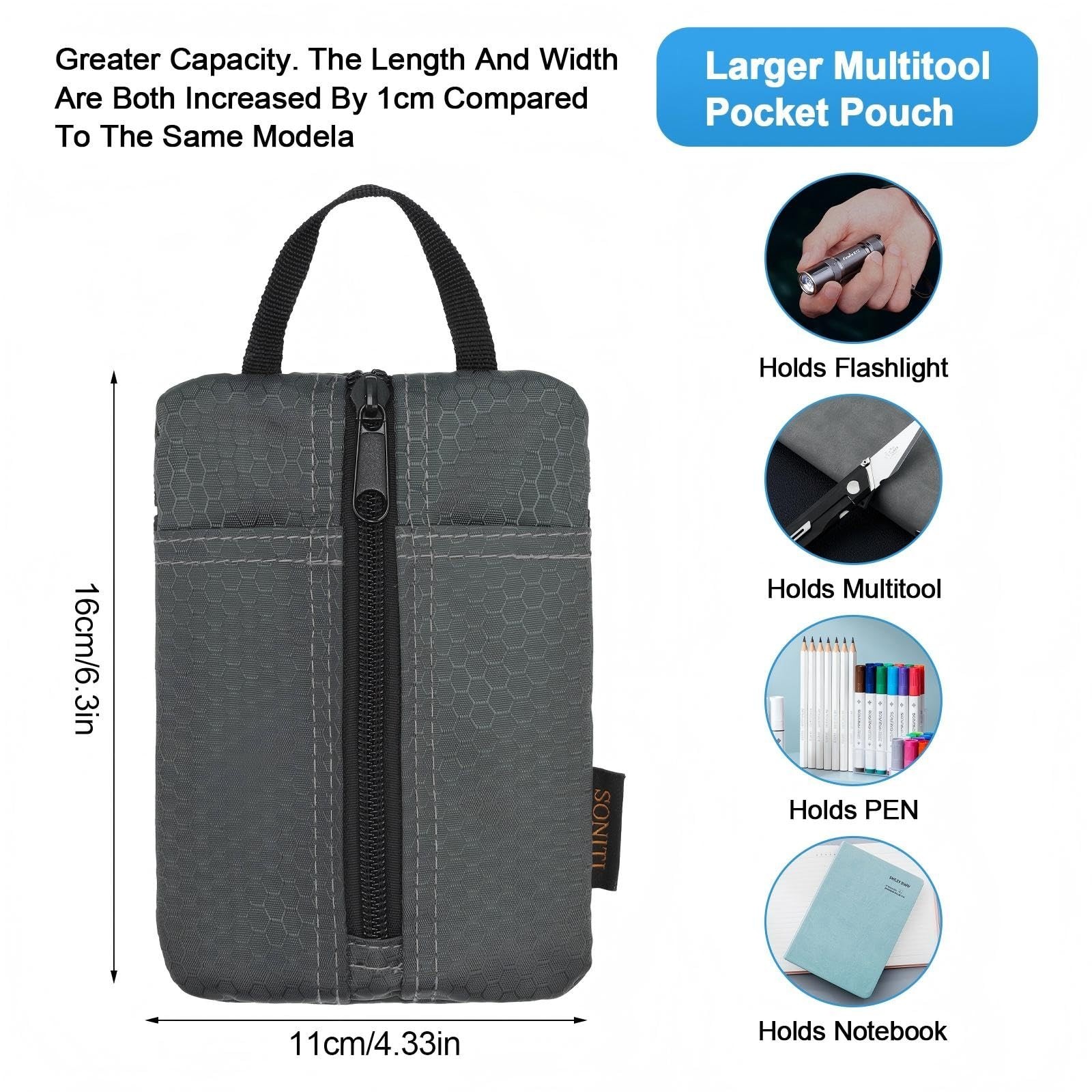 EDC Pouch, Enhanced 3-Layer Fabric - Slim & Compact Pocket Organizer, EDC Too...