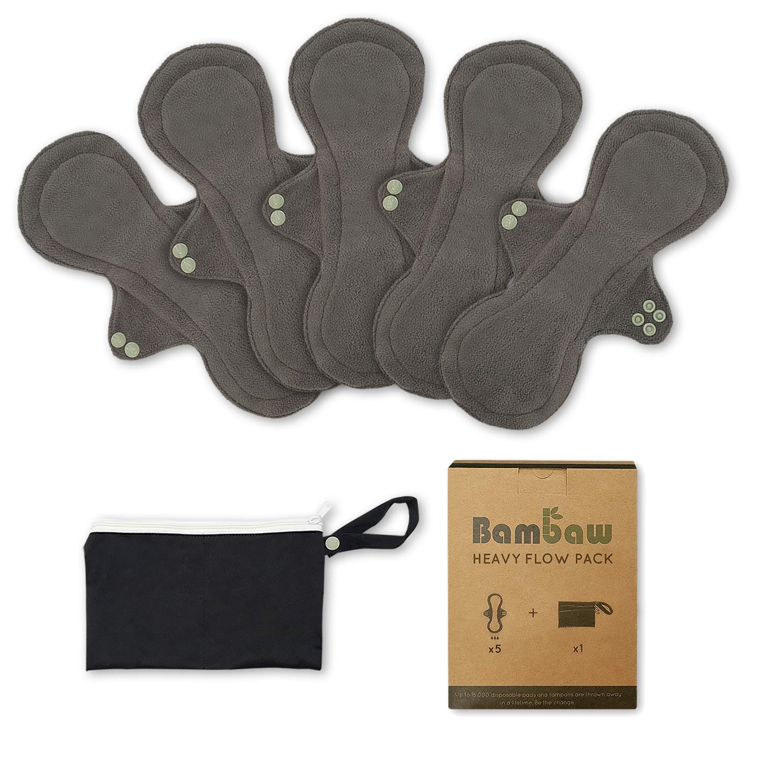 Reusable Sanitary Period Heavy Pads For Women With Discreet Pouch Care Tool
