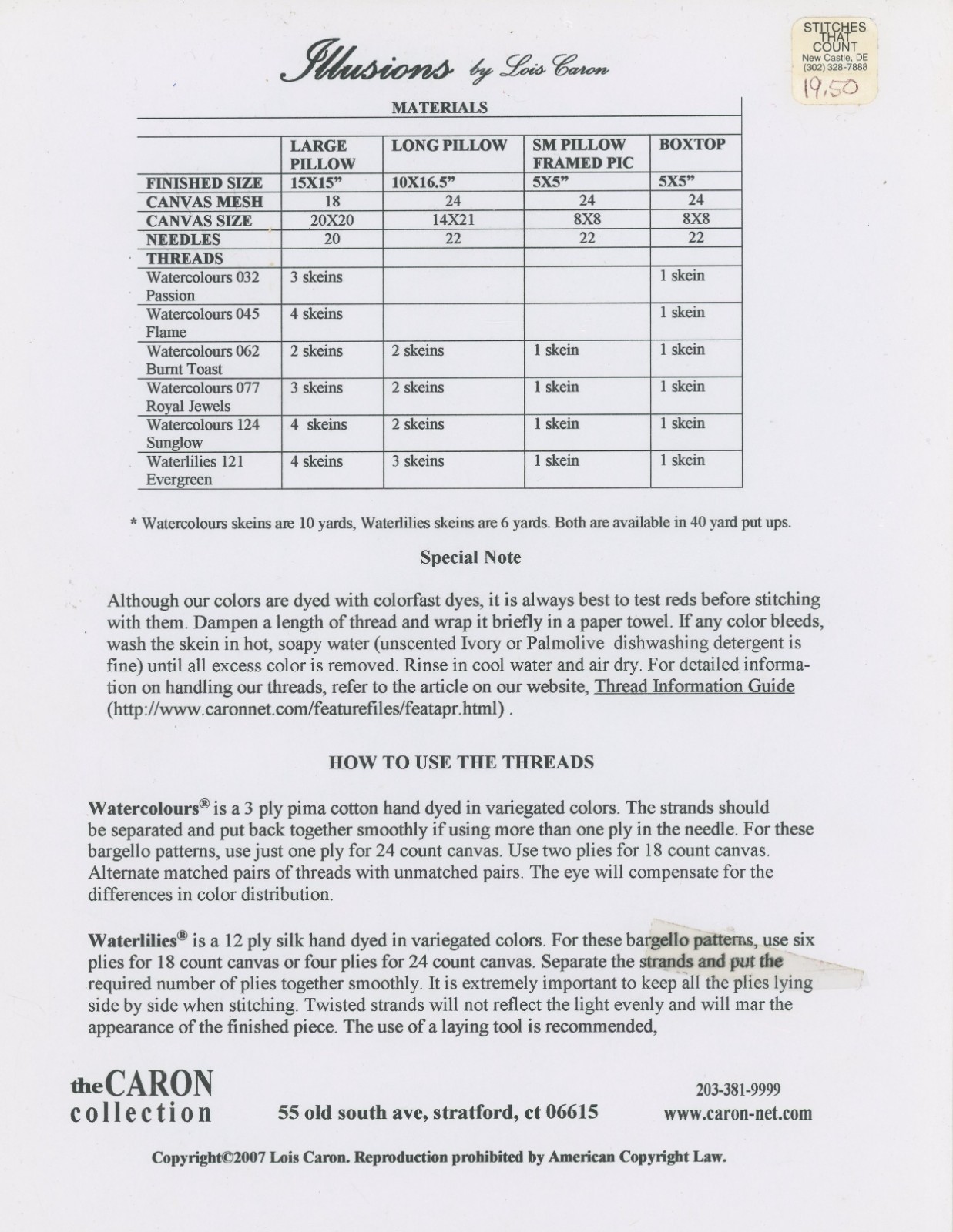 Caron Collection Illusions Needlepoint Pattern