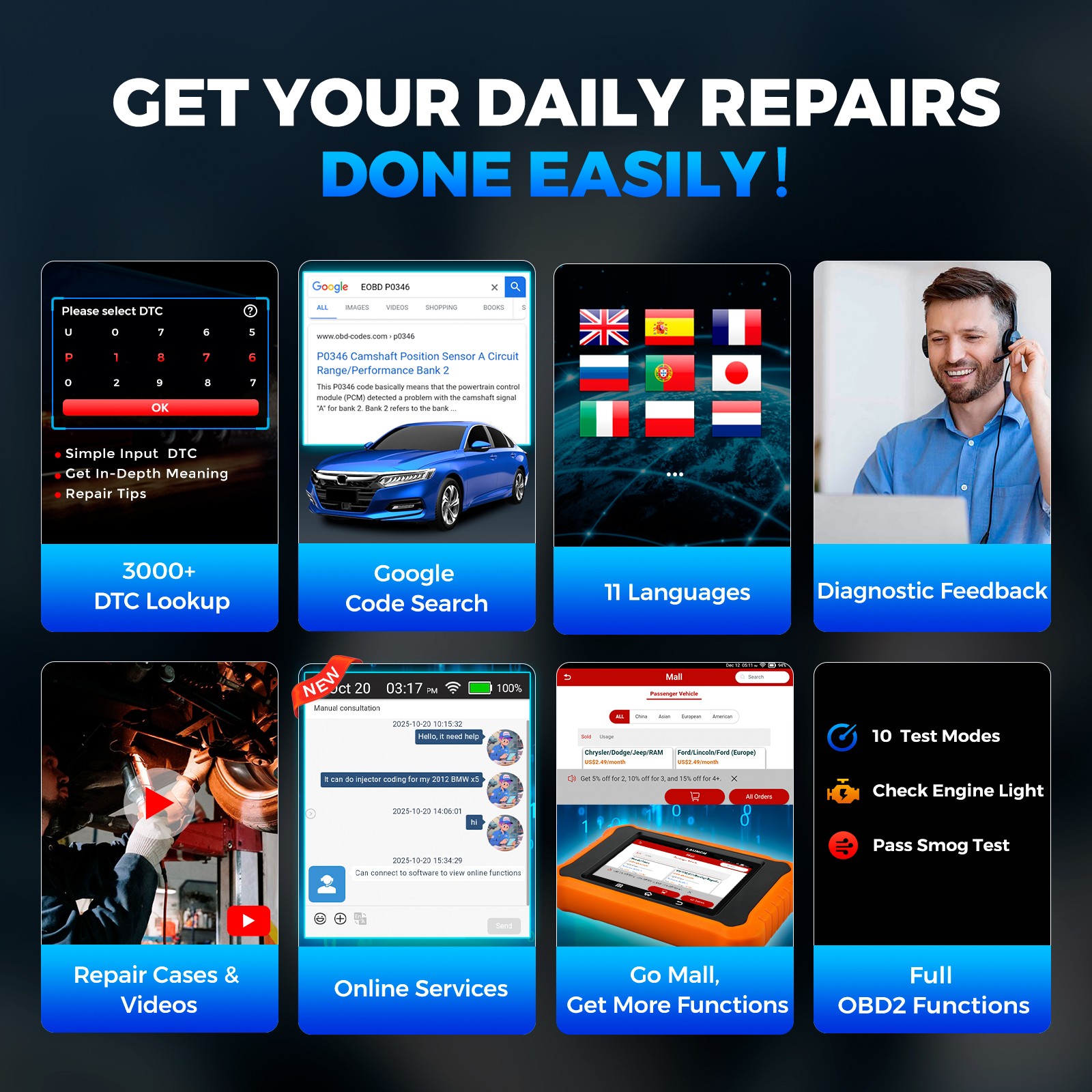 LAUNCH X431 Creader Elite V3 for BMW Car Diagnostic Tool Scanner Bidirectional