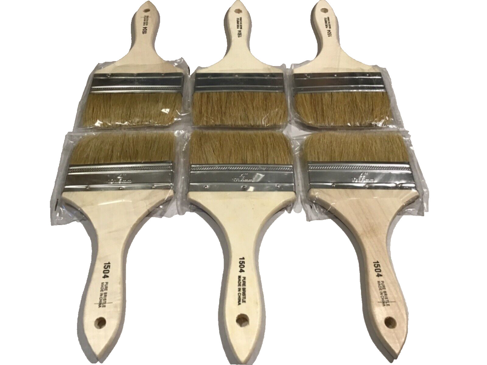 NEW 4” Wide Linzer Disposable Chip Brushes Paint Stain Epoxy 6 PIECE SET #1504