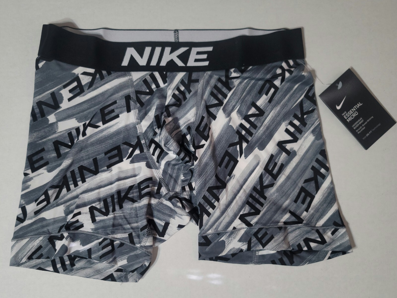 New Nike Essential Micro Boxer Brief  40"- 42" Black / Camo  -  XL Extra Large