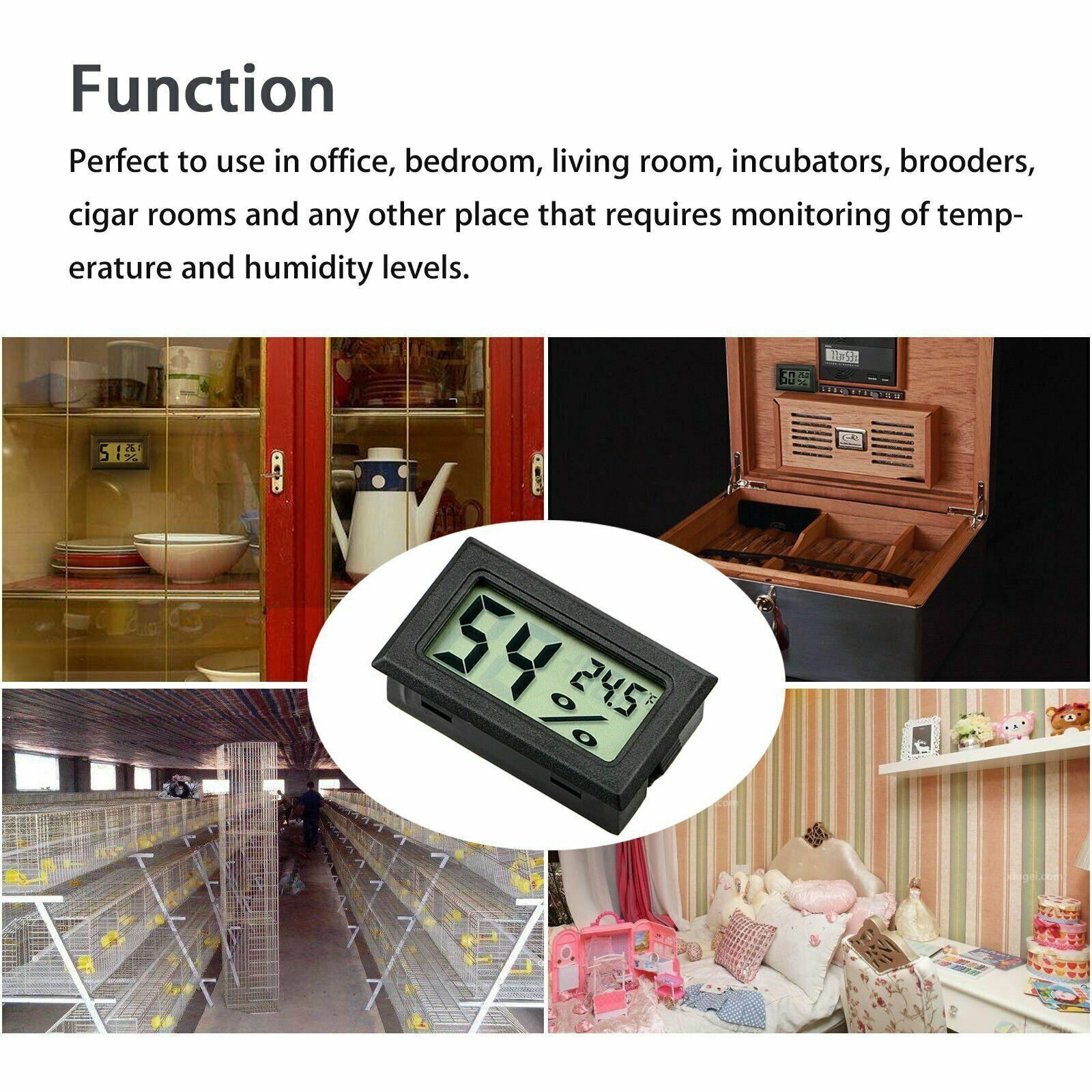 Digital LCD Indoor Temperature Humidity Meter Thermometer Fahrenheit Hygrometer