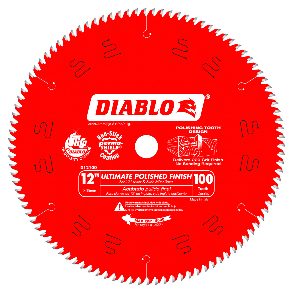 12 in. x 100 Tooth Ultimate Polished Finish Saw Blade - D12100X