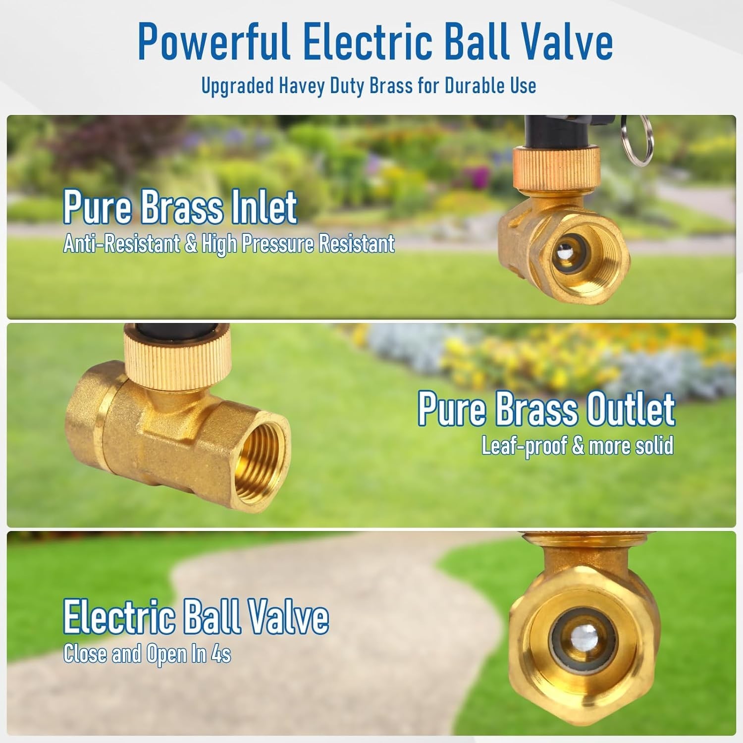 Smart 1/2" Wifi Shutoff Water Ball Valve, Smart App Control, 4 Timer Modes, Supp