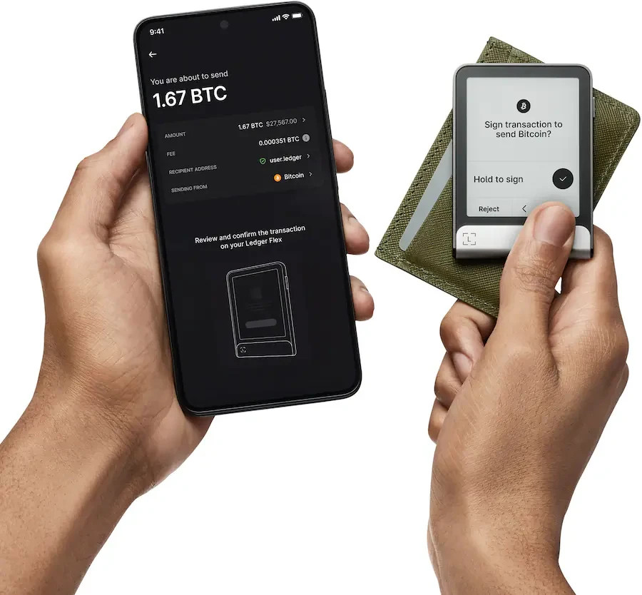 Ledger - Flex Crypto Hardware Wallet with Recovery Key - Graphite