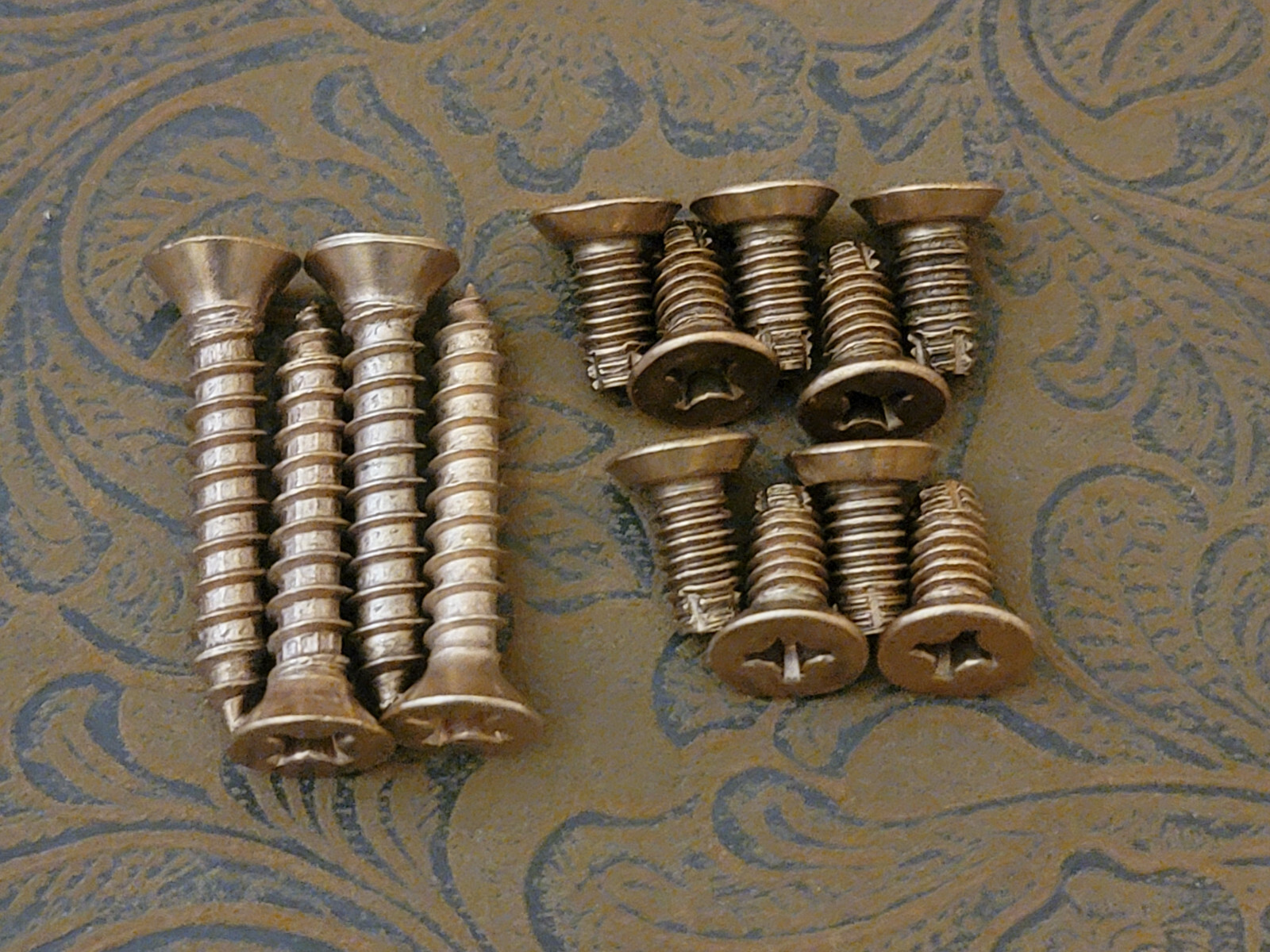 Satin Brass #12 x 1-1/4" Wood & #12-24 x 1/2" Metal Door Hinge Screw Packs #1 ღ
