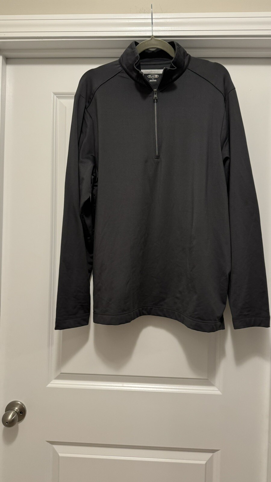 Greg Norman Play Dry Black 1/4 Zip Pullover Golf L/S Shirt - Men's Large