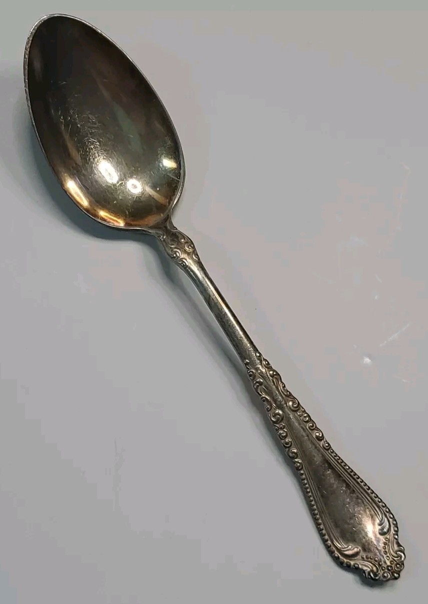 1847 Rogers Bros Dinner Spoon Scroll Design Silverplated 7.12" Long