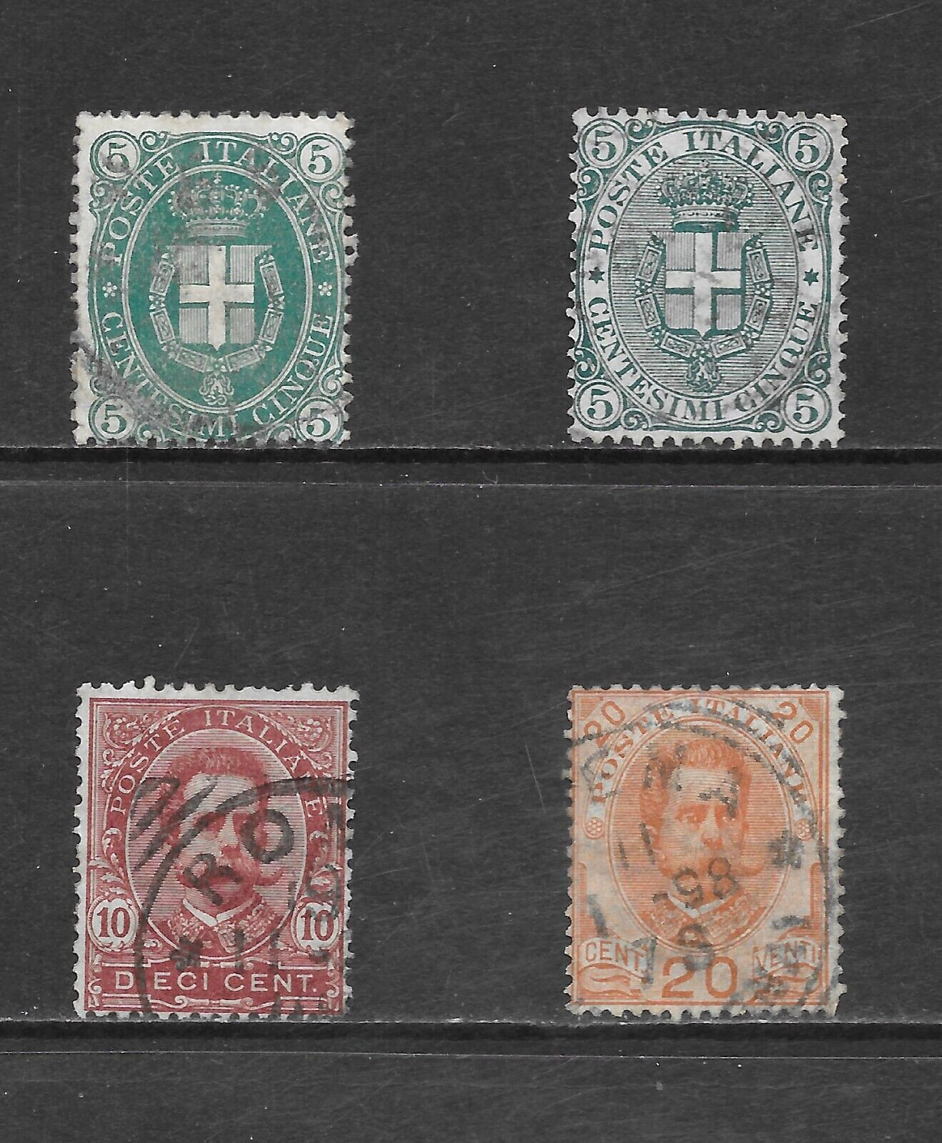ITALY SCOTT 52, 67 - 69 USED ISSUES - 1889/1896 KING HUMBERT I ISSUES