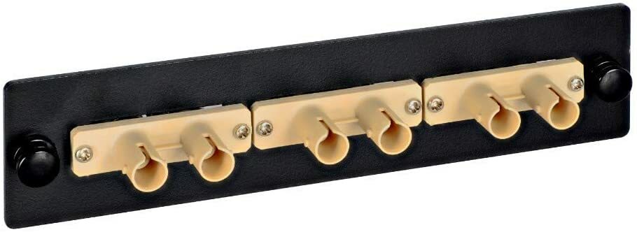 ICC LGX Adapter Panel, 3 Duplex ST, 6F, Beige, MM