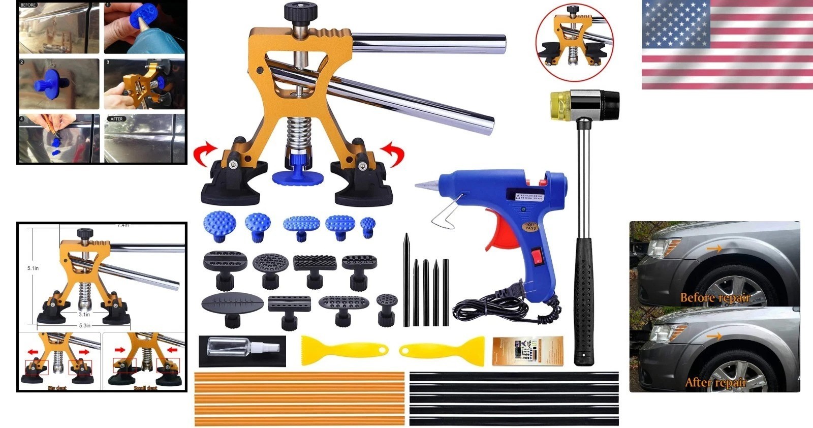 Auto Body Dent Repair Kit - Manelord Dent Puller Set
