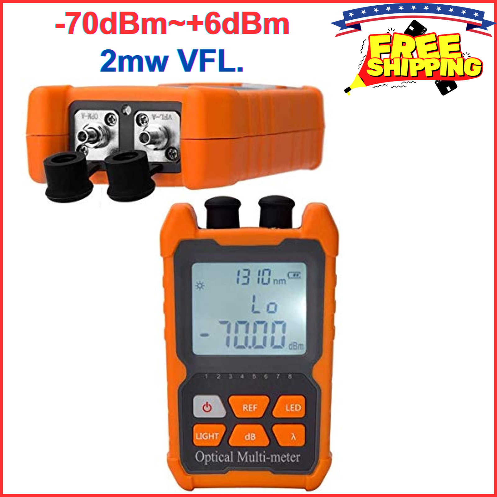 Fiber Optic Cable Tester Portable Optical Fiber Power Meter w Universal FC/SC/ST