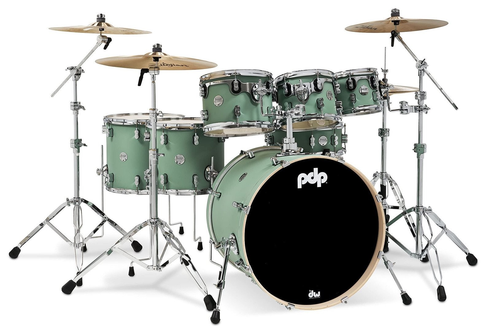 Pacific Drums & Percussion Drum Set PDP Concept Maple 7-Piece, Satin Seafoam...