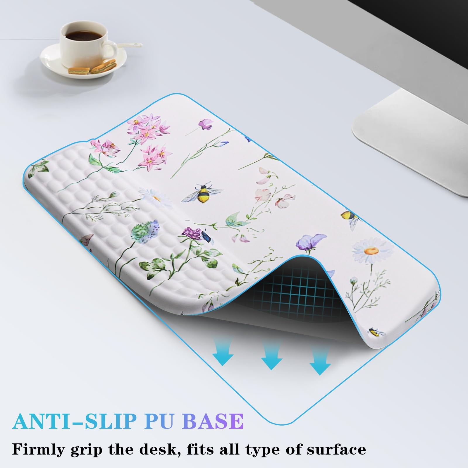 Computer Keyboard Stand with Wrist Rest Ergonomic Tilted Keyboard Holder - Ke...