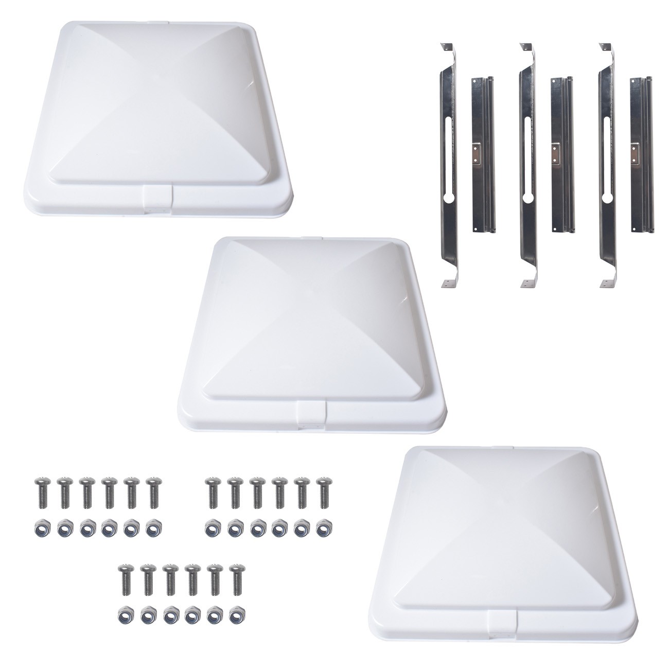 3 Pack White 14" x 14" Replacement Roof Vent Cover Camper RV Trailer Ventline
