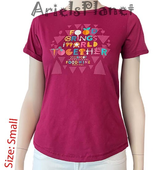 Disney Parks Food & Wine Festival Food Brings World Together T-Shirt Tee - Small