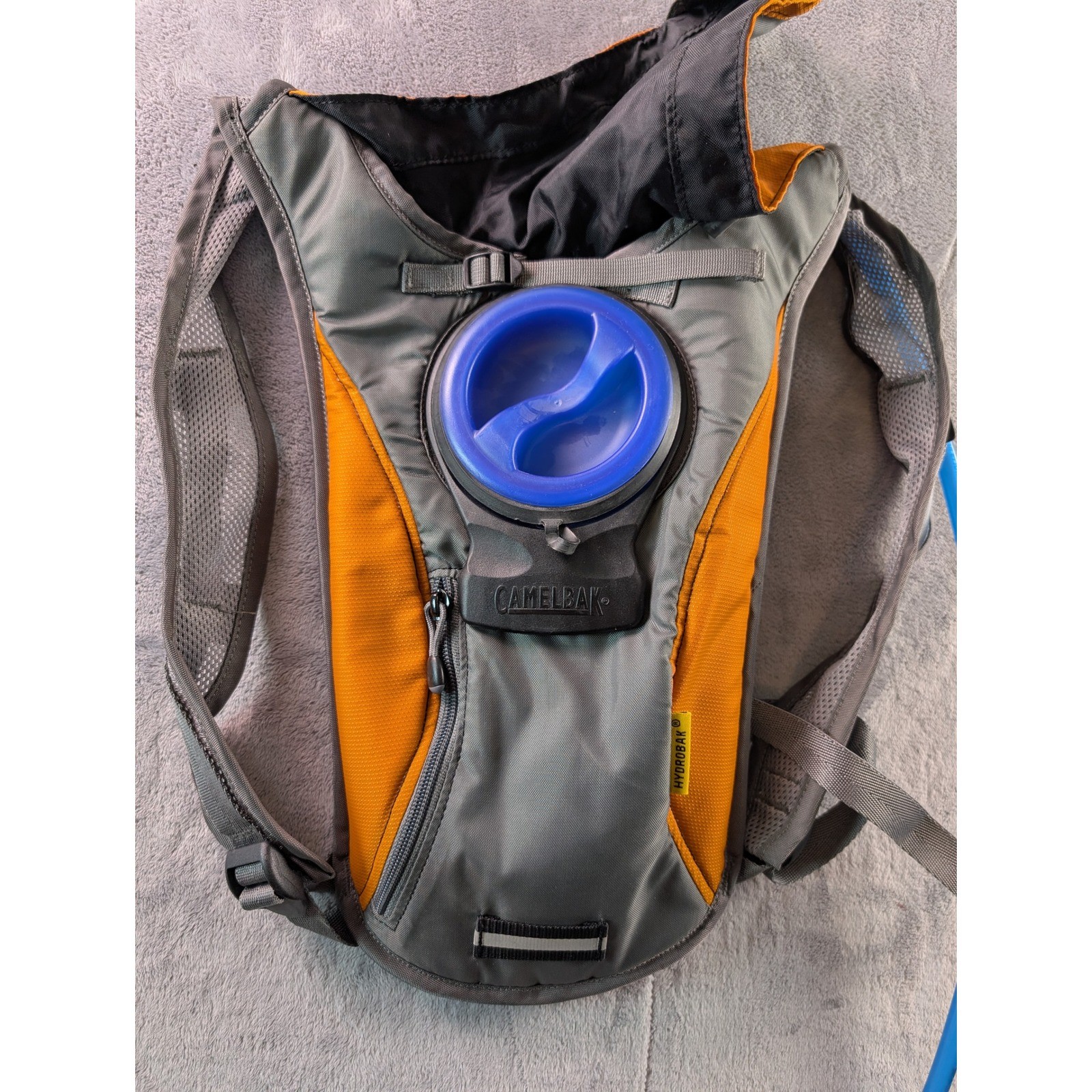 CamelBak HydroBak Hydration Pack Gray Orange Hiking Biking Backpack Stain