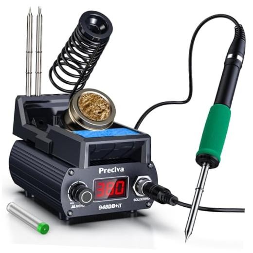 Portable Soldering Station-T12 Solder Iron Tip, 75W Digital PL12403S Black