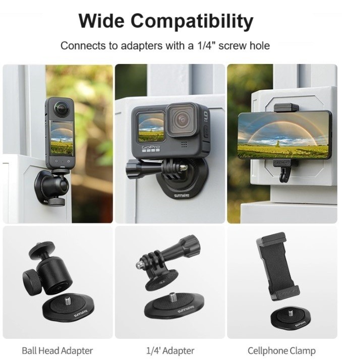 1/4" Magnetic Base Mount for DJI Osmo 360 / Osmo Nano