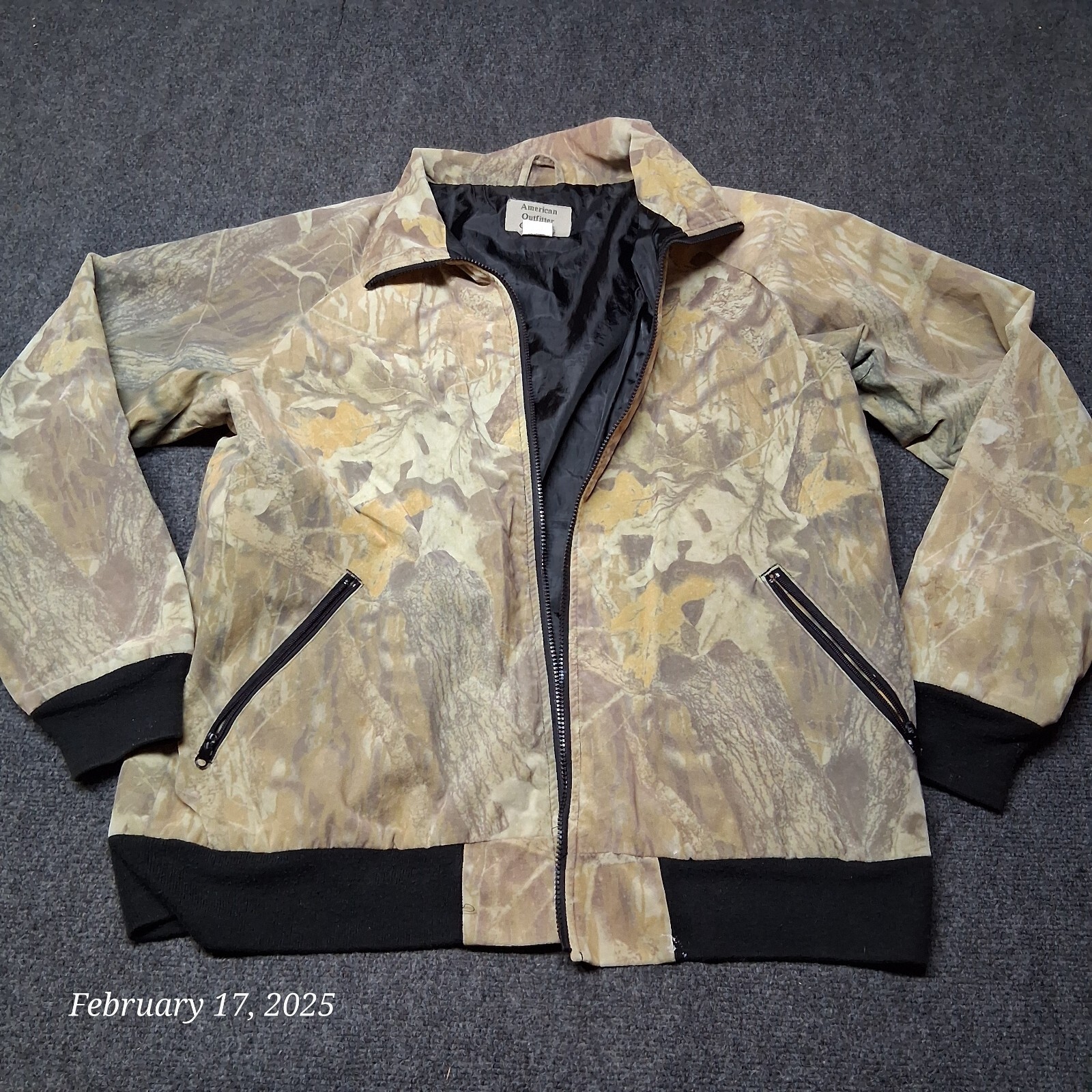 ** Vintage American Outfitter Garments Quiet Camo Hunting Jacket 2XL No Zipper