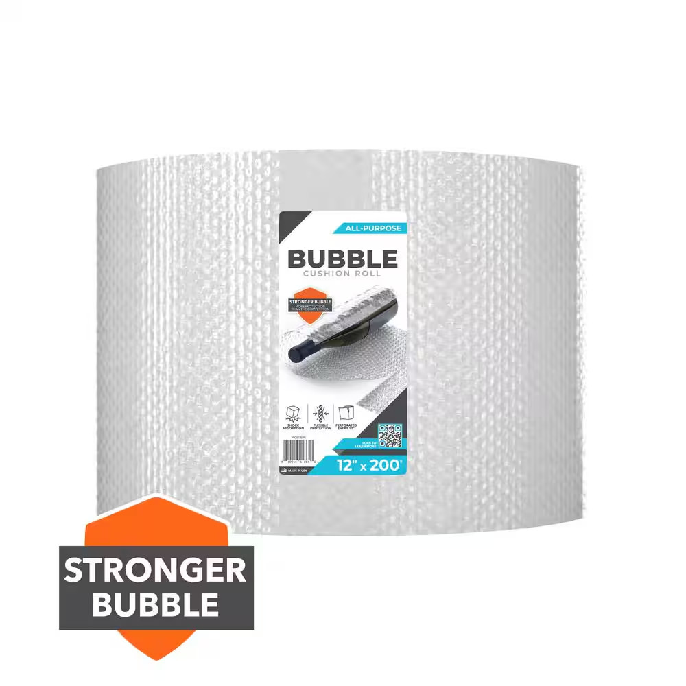 Pratt Retail Specialties Clear Bubble Cushion Perforated Fragile Roll 200 ft.