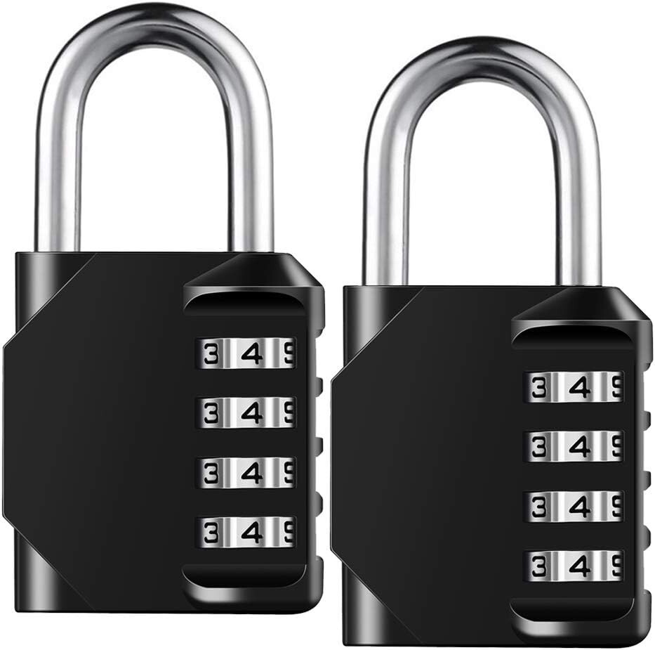 "Combination Lock Resettable 4 Digit Padlock with Combination, Waterproof and He