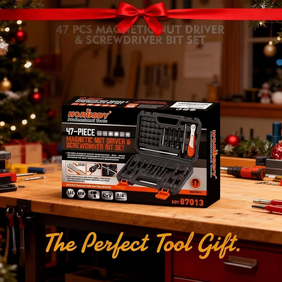 Magnetic Nut Driver Set | 47-Piece | Nut Driver Set for Impact Drill | SAE (1/4"